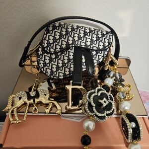Black and White Designer Saddle Bag